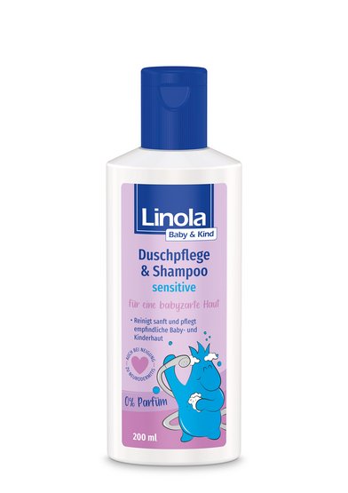 Linola Baby und Kind Duschpflege und Shampoo sensitive 200ml Flasche
